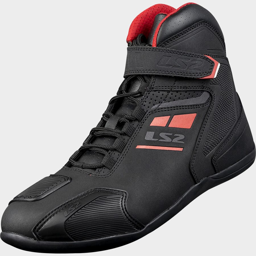 BOTA LS2 GARRA NEGRA ROJA HOMBRE