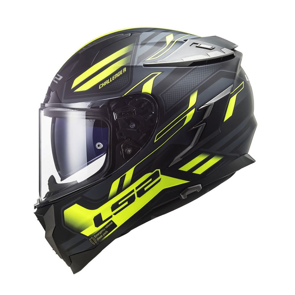 CASCO LS2 FF 327 CHALLENGER SPIN AMARILLO COBALTO MATTE