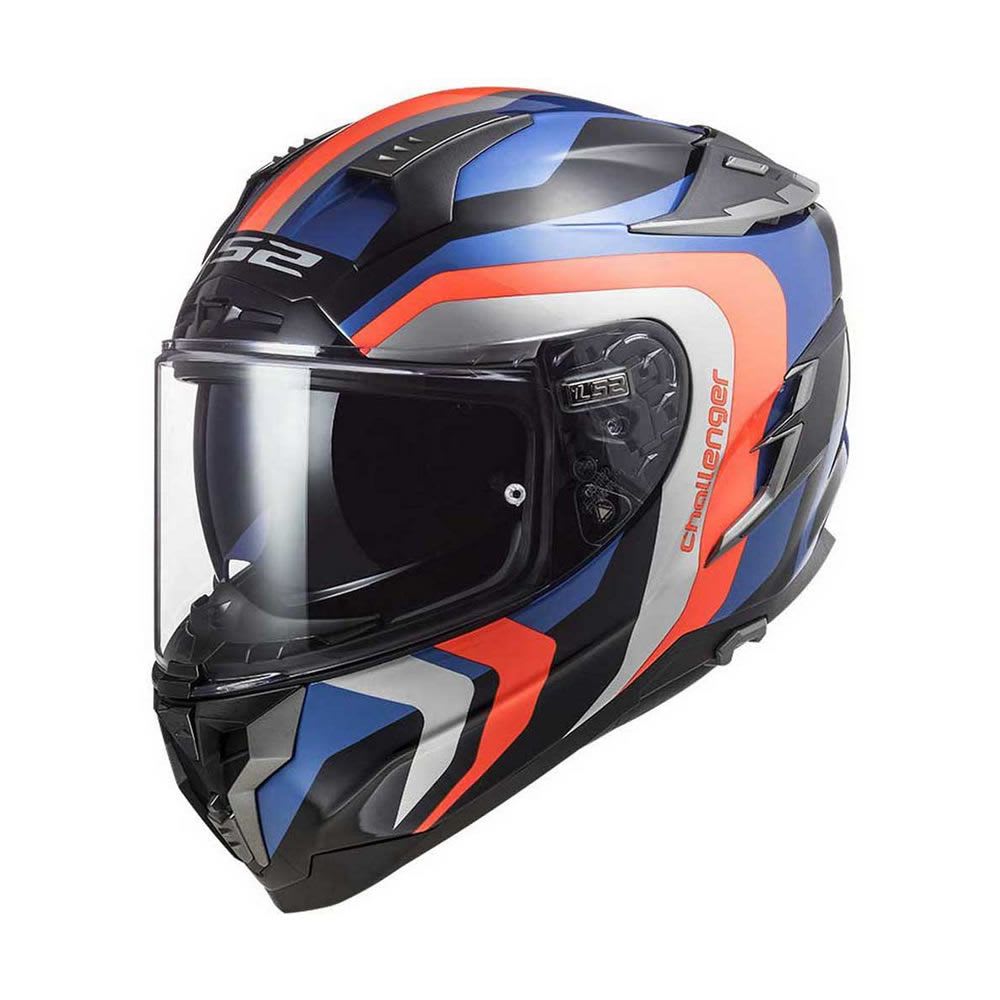 CASCO LS2 FF 327 CHALLENGER GALACTIC AZUL NARANJA
