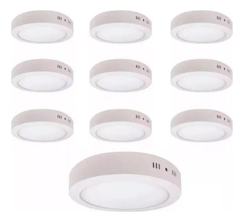 ELEK 160666-7 PACK 10 UNID PLAFON 24W 28CM DIAM REDONDO LUZ BLANCA