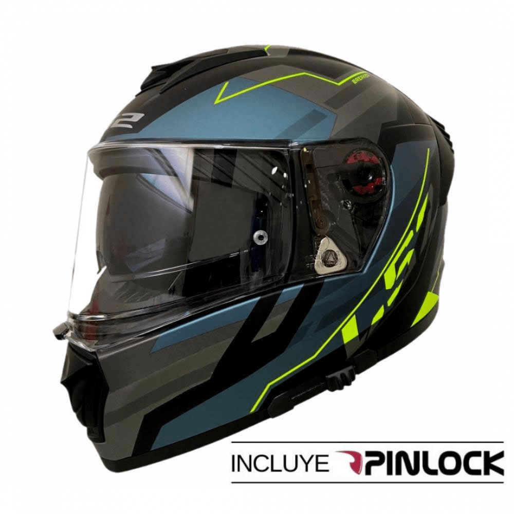 CASCO LS2 FF 390 BREAKER EVO BETA AMARILLO COBAL MATTE CON PINLOCK
