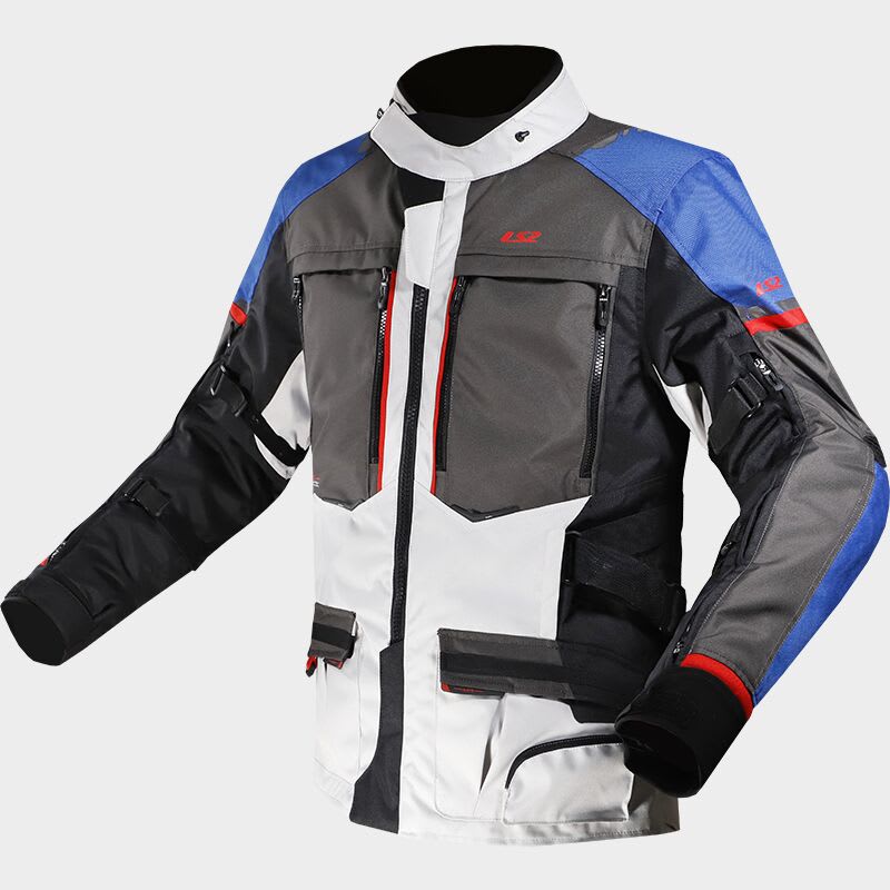 CHAQUETA LS2 NORWAY AZUL NEGRA GRIS ROJA