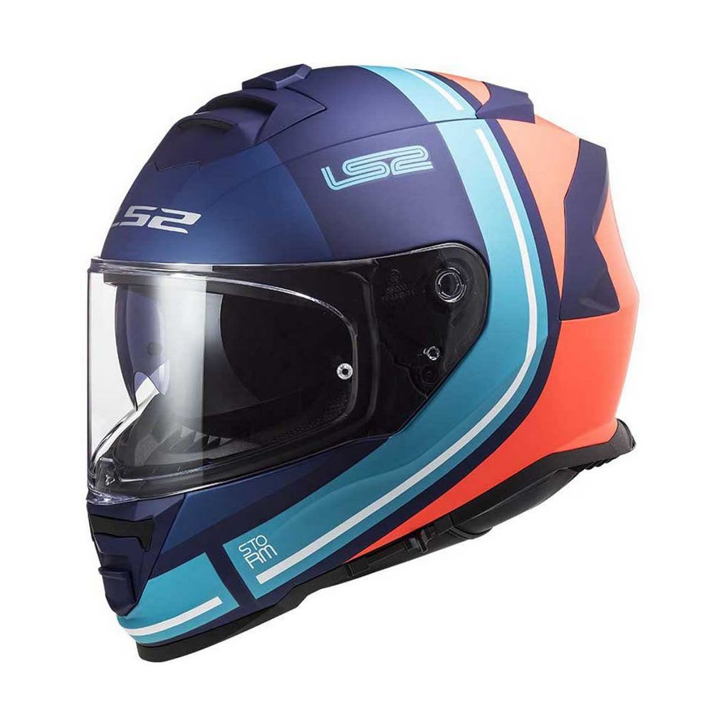 CASCO LS2 FF 800 STORM SLANT AZUL NARANJA MATTE