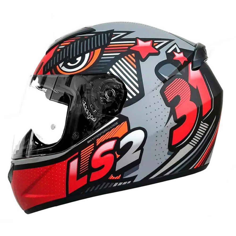 CASCO LS2 FF 352 KHAN GRIS ROJO