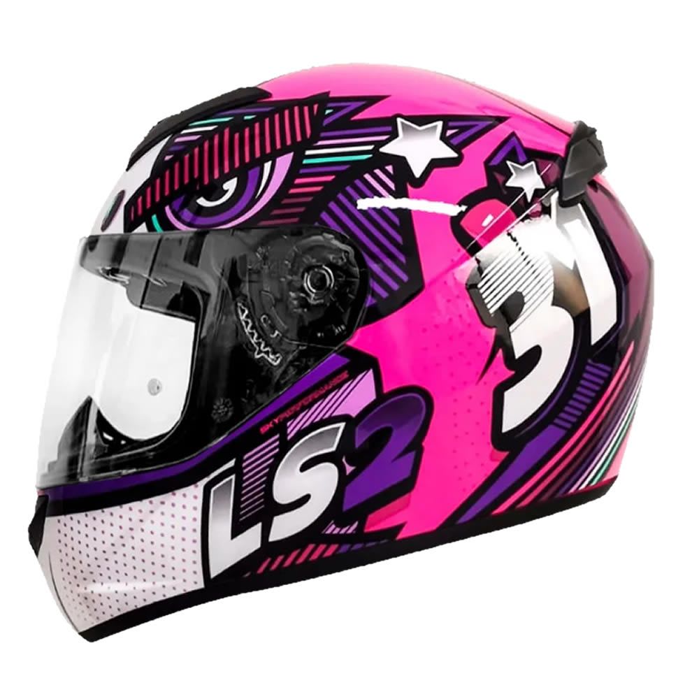 CASCO LS2 FF 352 KHAN FUCSIA BLANCO