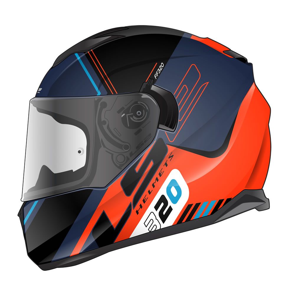 CASCO LS2 FF320 STREAM EVO SCHE AZUL NARANJO