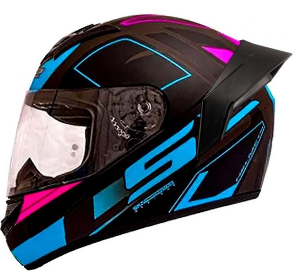CASCO LS2 FF 352 EVO CYPRESS NEG AZ FUCSIA MATTE