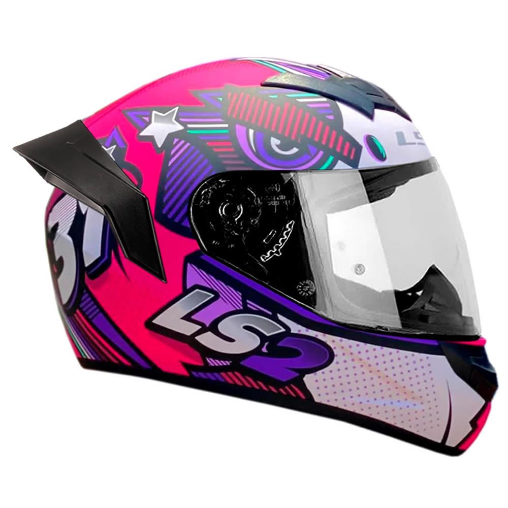 CASCO LS2 FF 352 EVO KHAN FUCSIA BLANCO MATTE