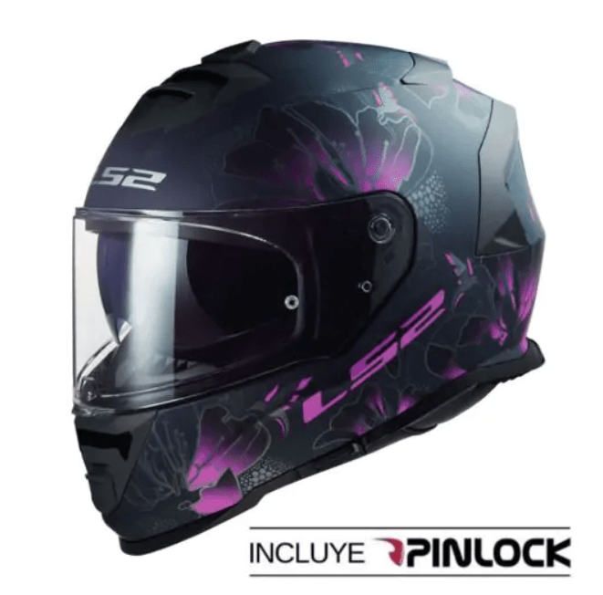 CASCO LS2 FF 800 STORM BURST NEGRO ROSA MAT
