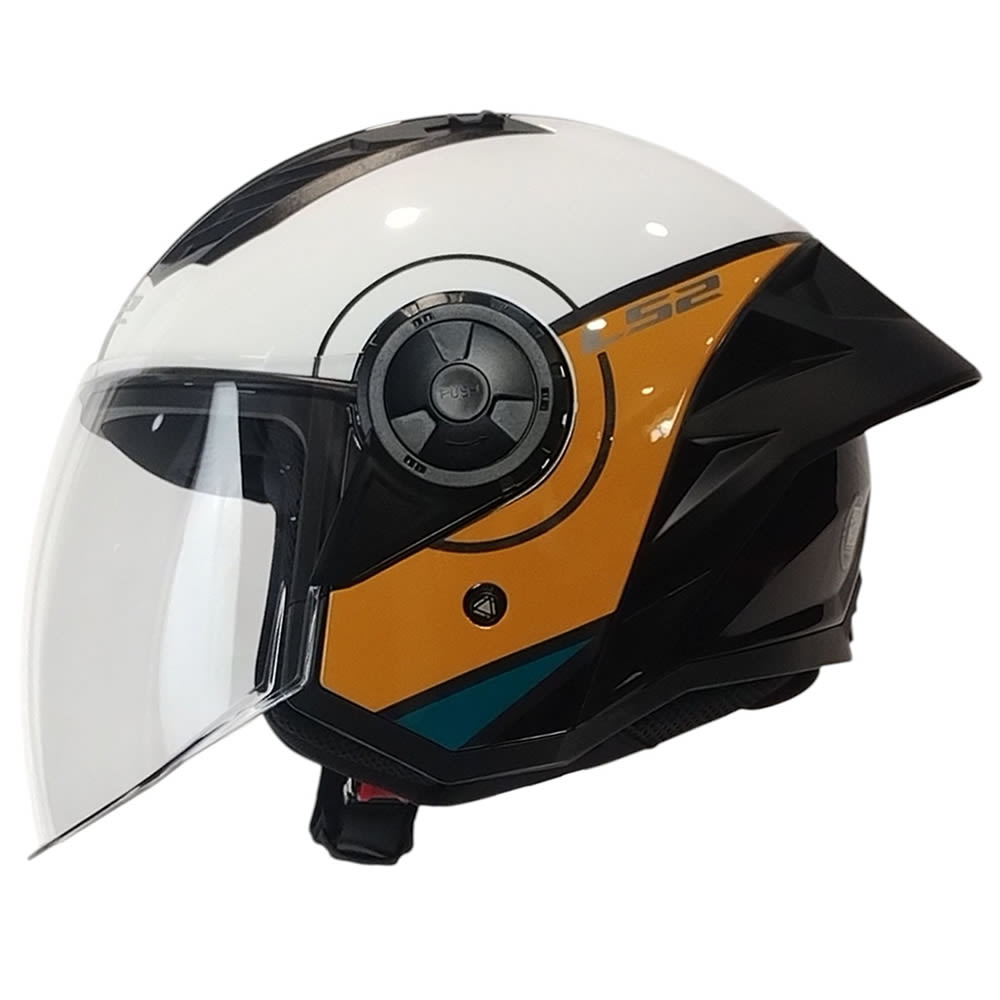 CASCO ABIERTO LS2 OF616 AIRFLOW II COVER BLANCO CAFE