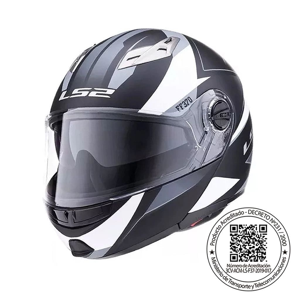 CASCO LS2 FF370 EASY STRIP NEGRO BLANCO