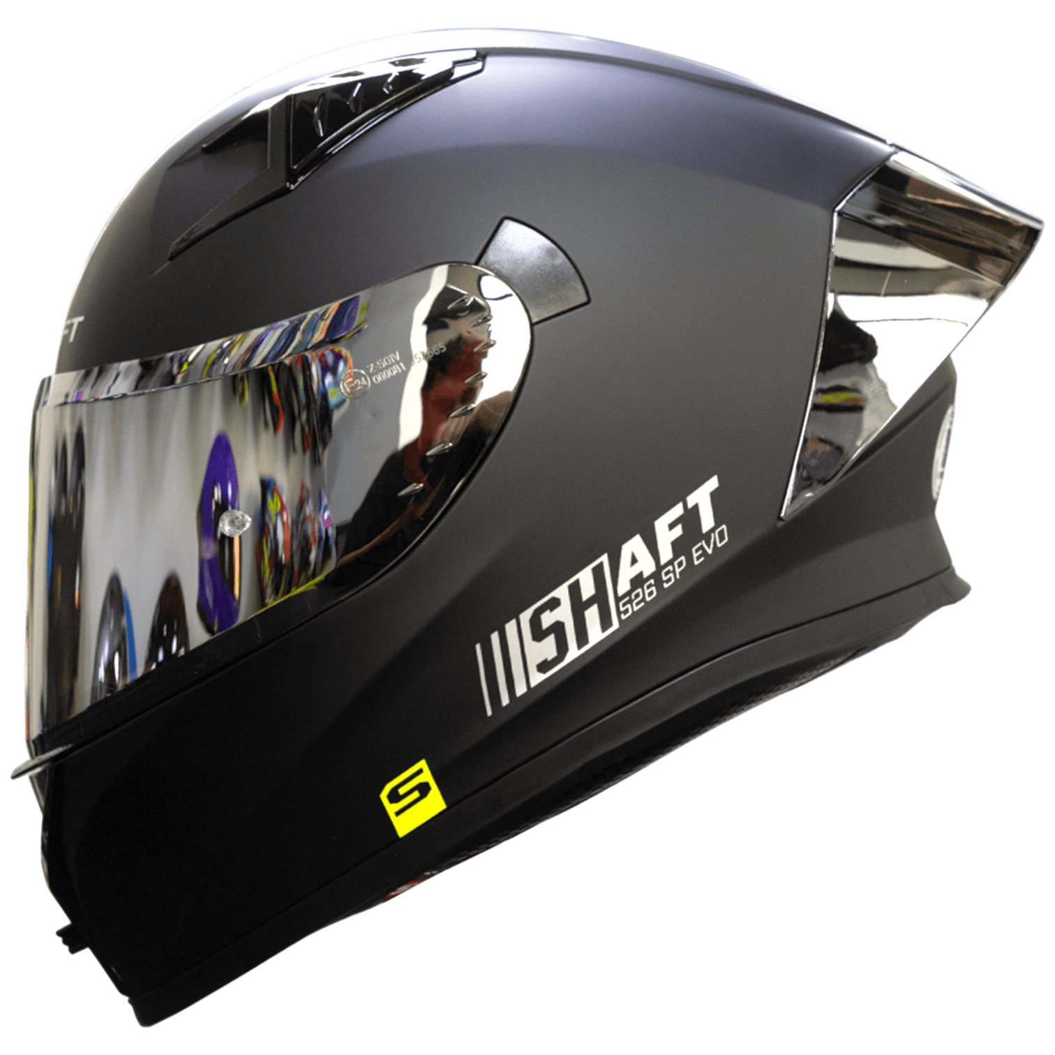 CASCO SHAFT 526SP SOLID NEGRO VISOR ESPEJO