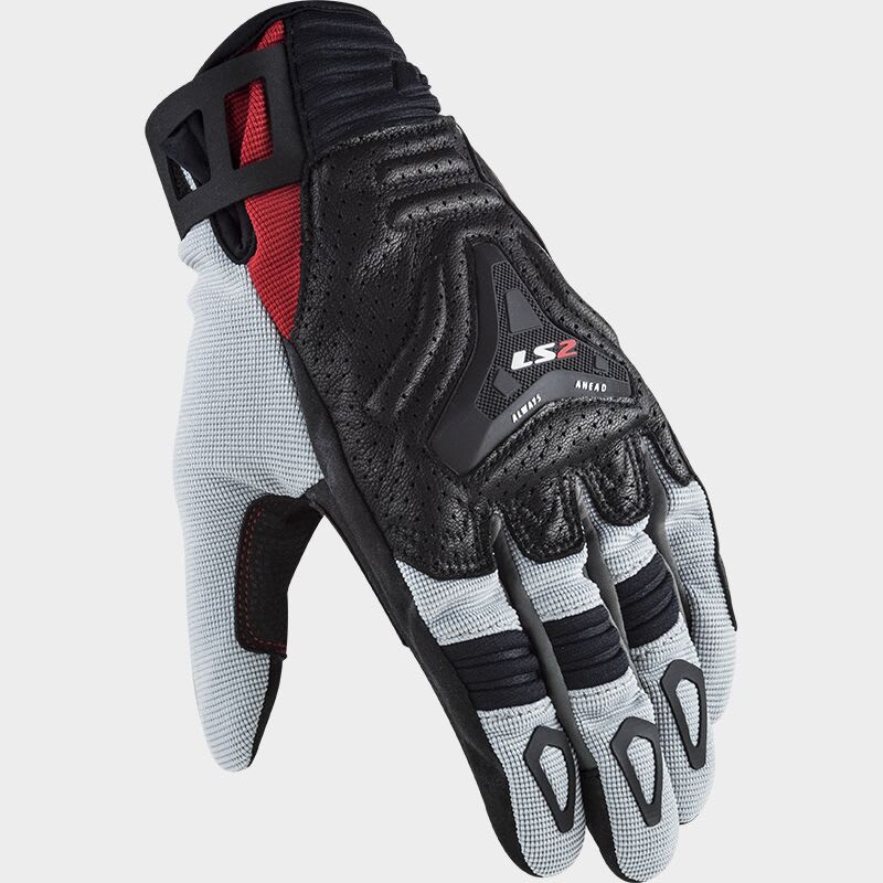 GUANTE LS2 ALL TERRAIN NEGRO GRIS ROJO HOMBRE