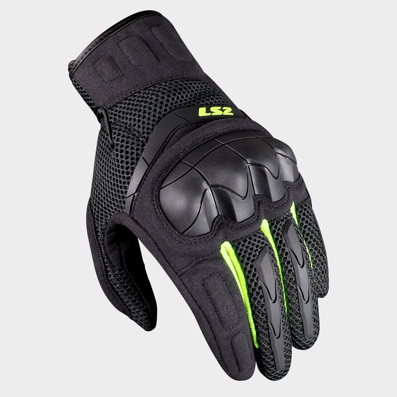GUANTE LS2 KUBRA NEGRO AMARILLO HOMBRE