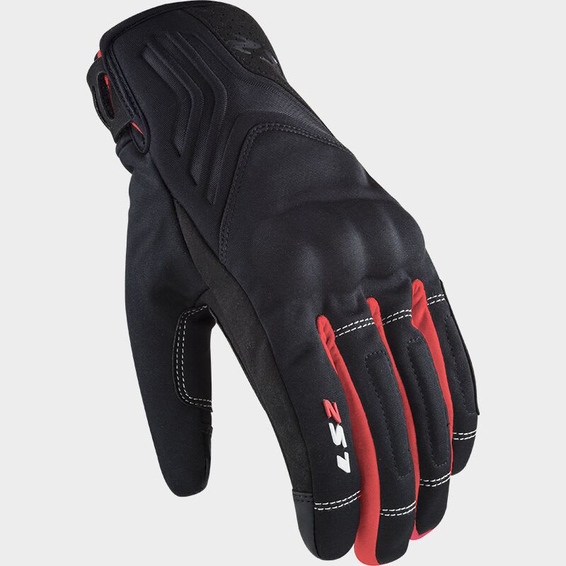 GUANTE LS2 JET II NEGRO ROJO HOMBRE