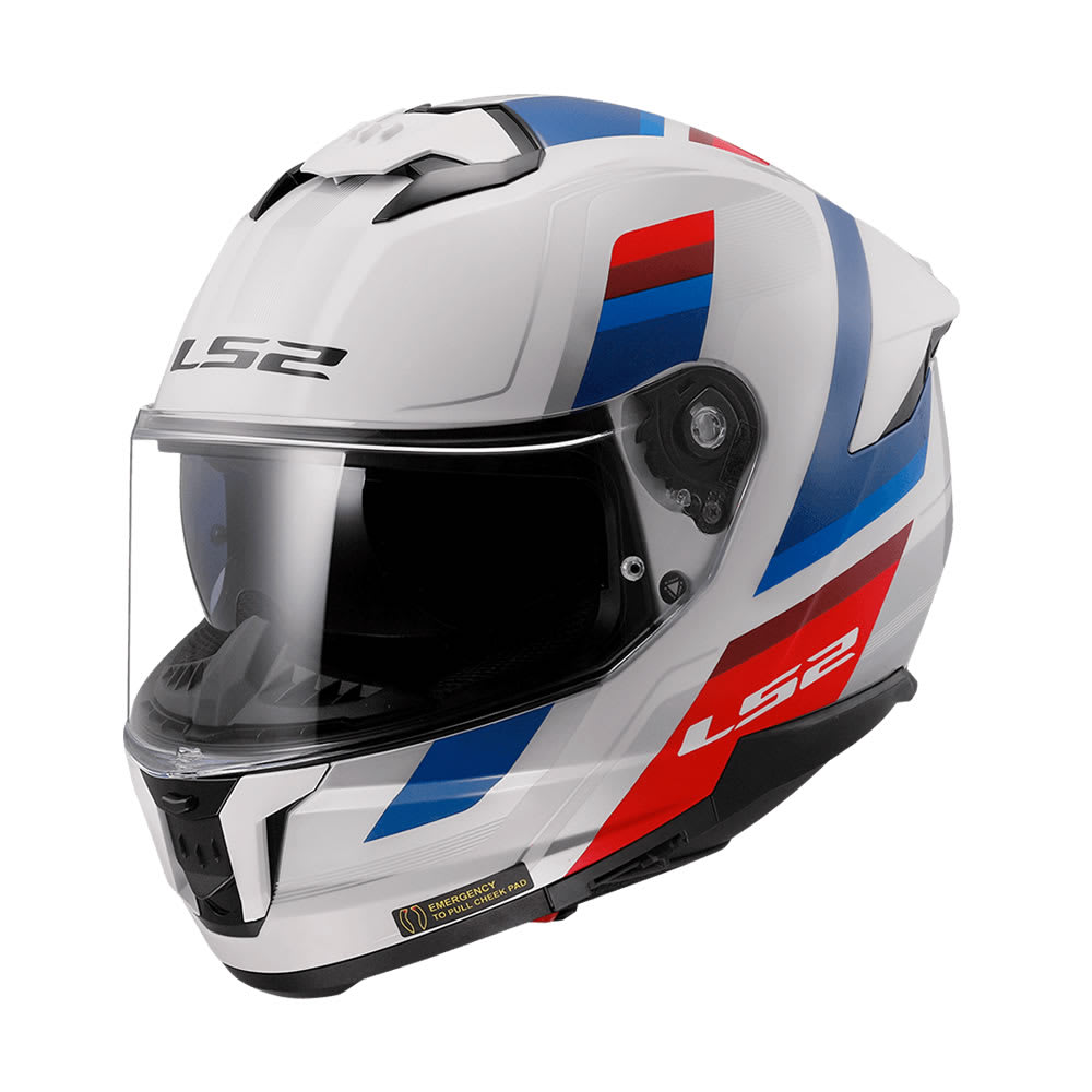 CASCO LS2 FF808 STREAM II VINTAGE BLANCO AZUL ROJO
