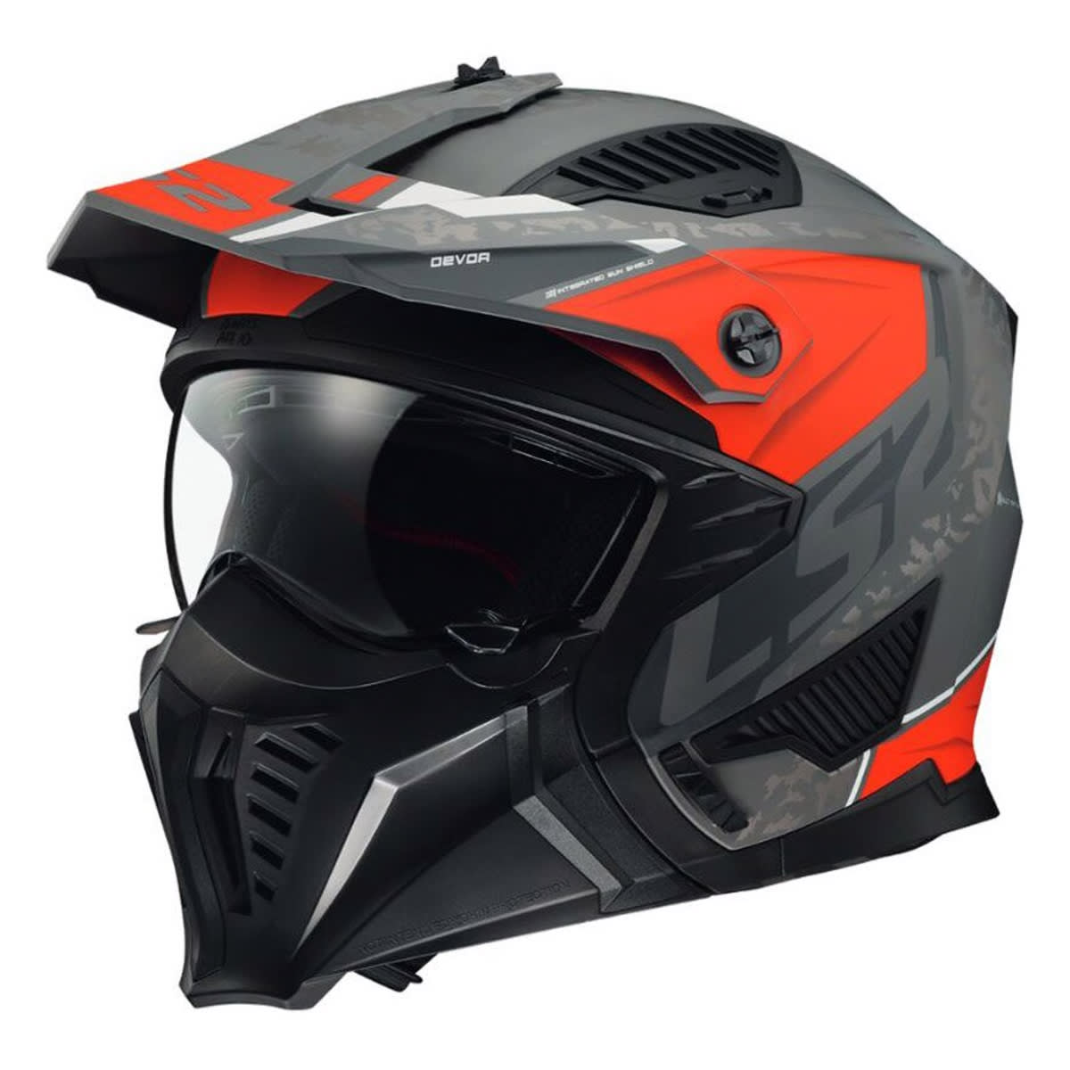 CASCO LS2 OF606 DRIFTER DEVOR SILVER TIT ROJO