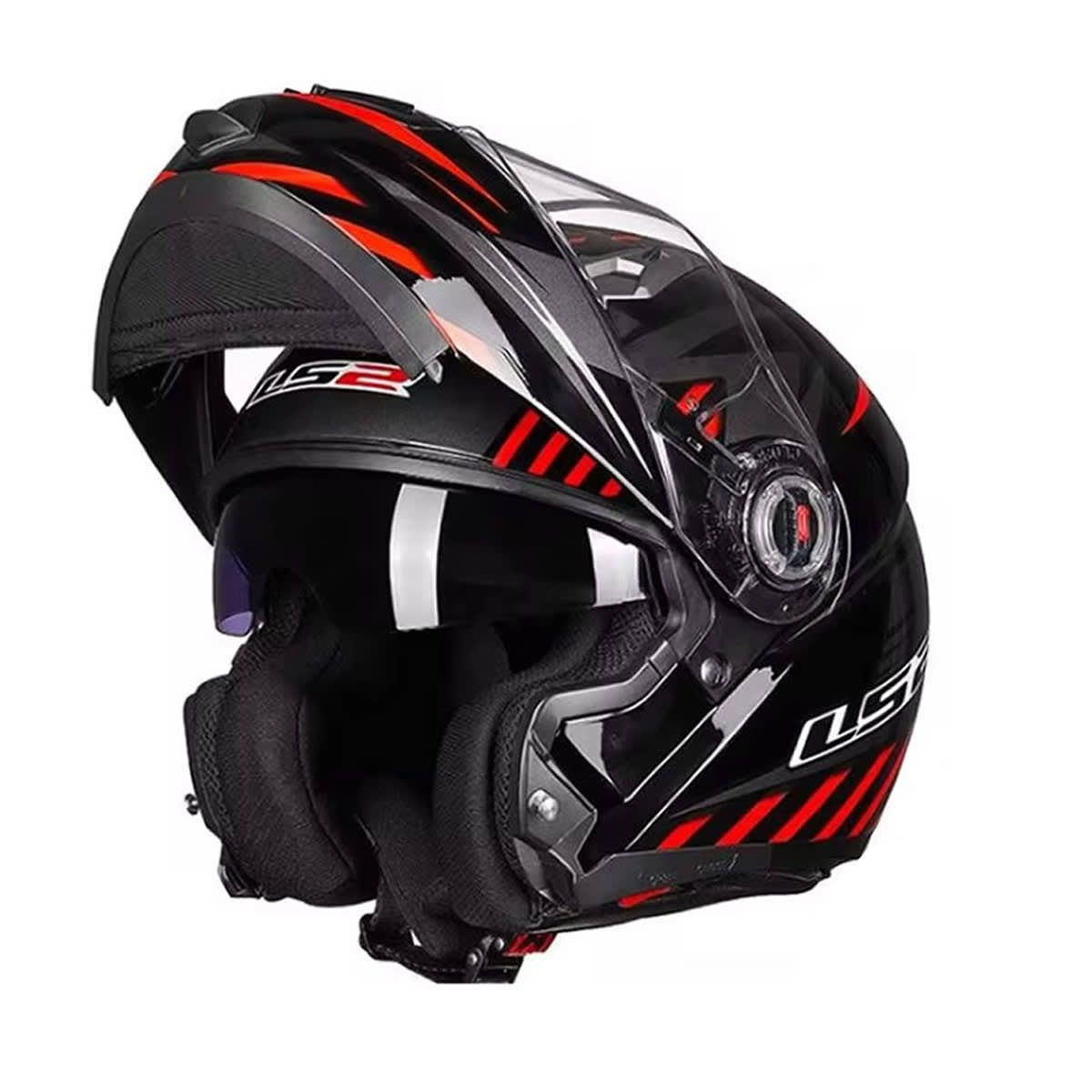 CASCO LS2 FF370 EASY EXTENT NEGRO ROJO MAT