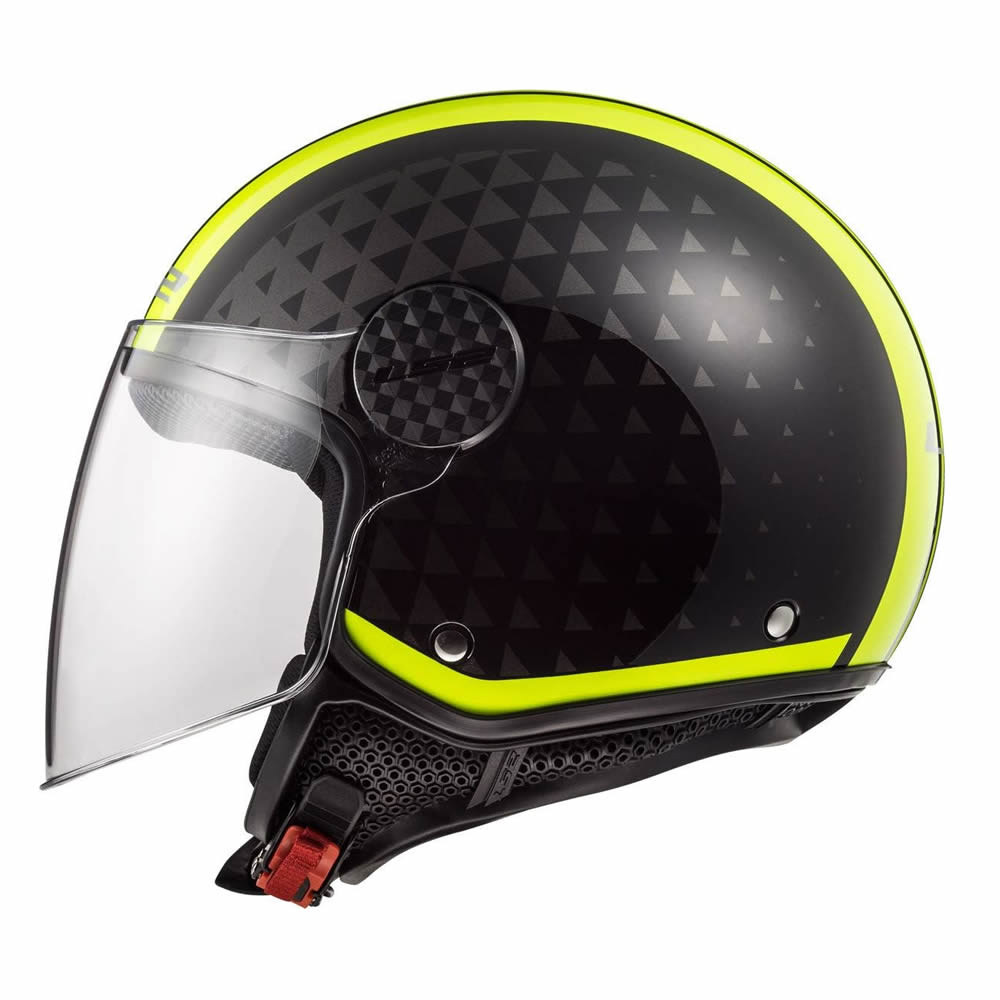 CASCO LS2 OF558 SPHERE LUX II CRUSH BLACK HI VIS YELLOW