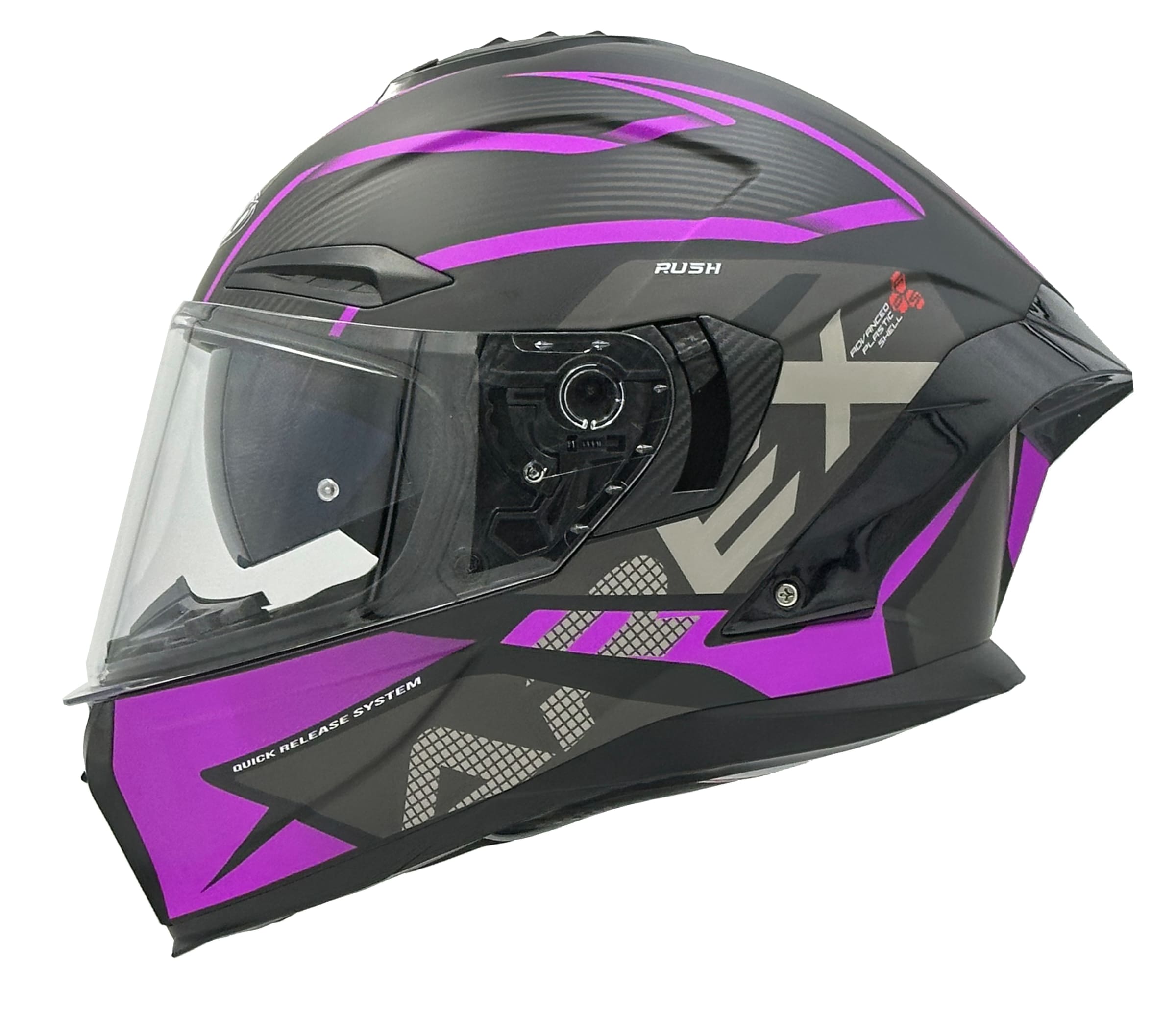 CASCO AREX MR-803 RUSH NEGRO MATTE FUCSIA