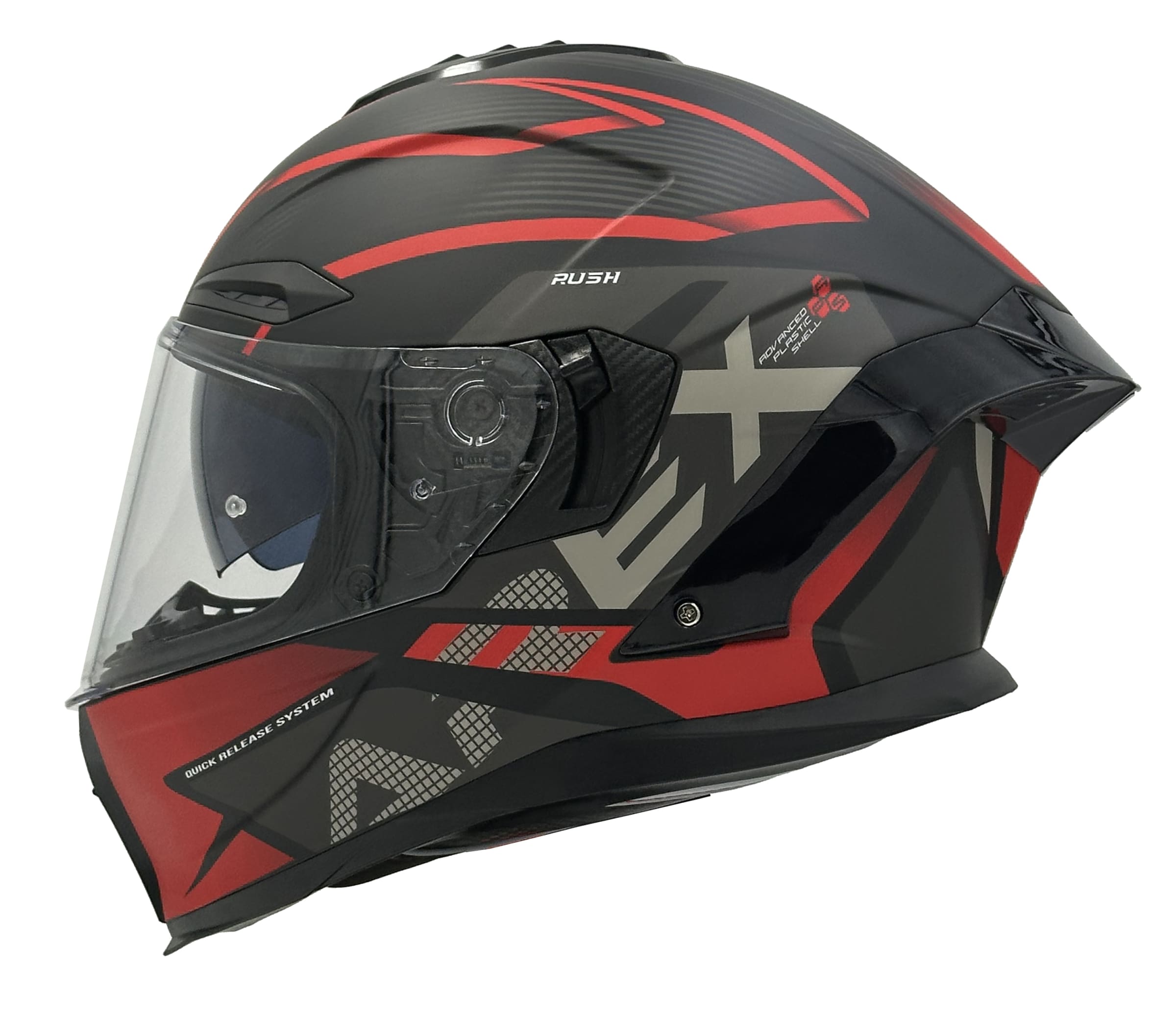 CASCO AREX MR-803 RUSH NEGRO ROJO MATE