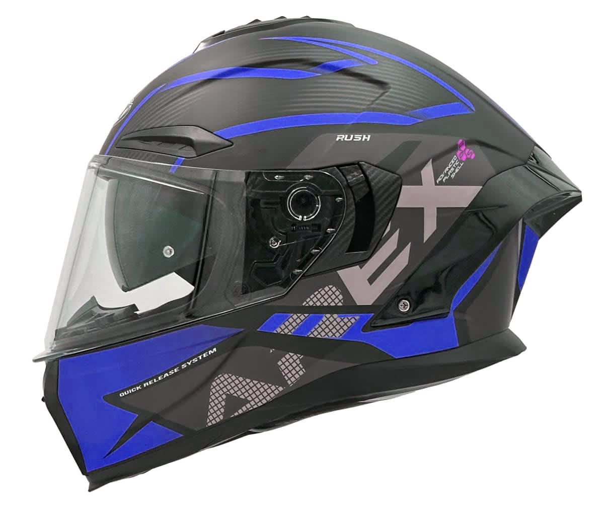 CASCO AREX MR-803 RUSH NEGRO MATTE AZUL