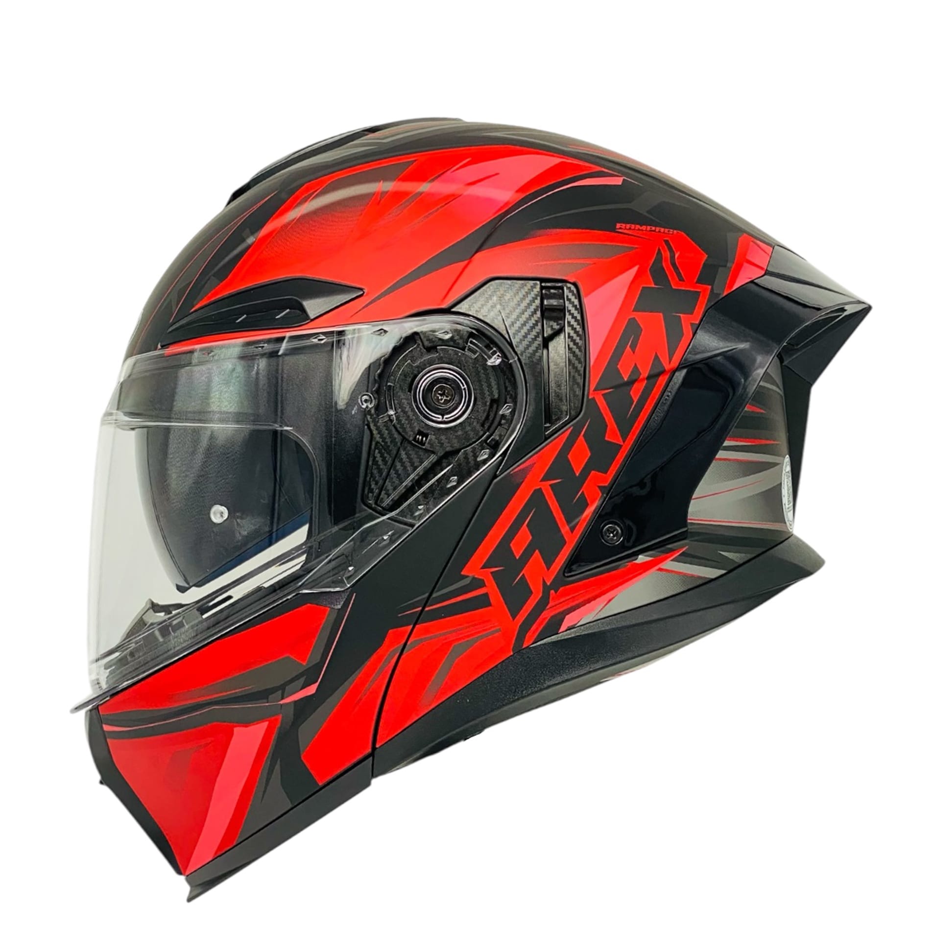 CASCO AREX MR-903 RAMPAGE NEGRO ROJO MATE