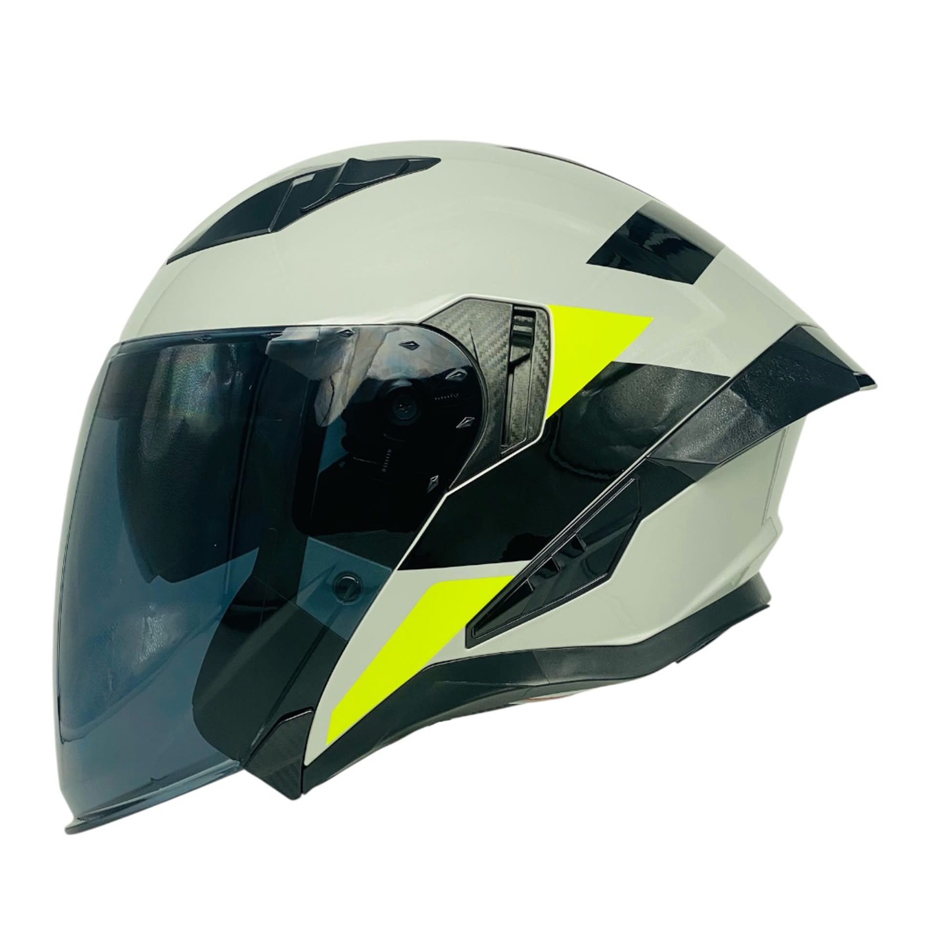 CASCO AREX MR-728 + VISOR CITY GRIS AMARILLO