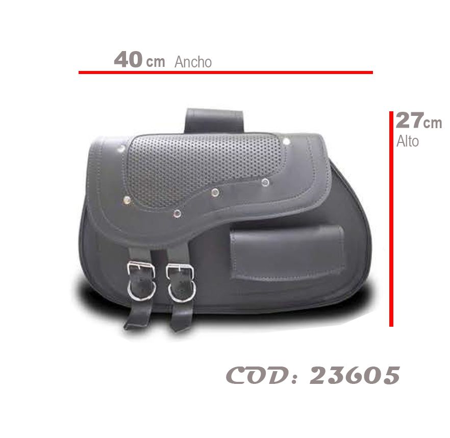 ALFORJAS CUERINA 20 LTS JO C/PORTA HERR MOD 2