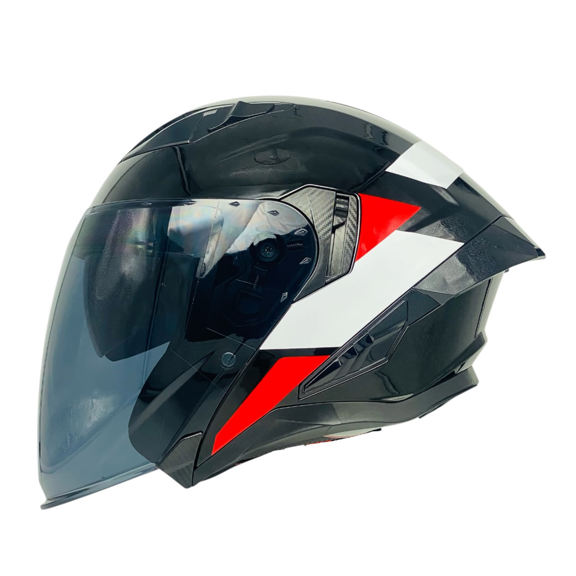 CASCO AREX MR-728 + VISOR CITY NEGRO BLANCO