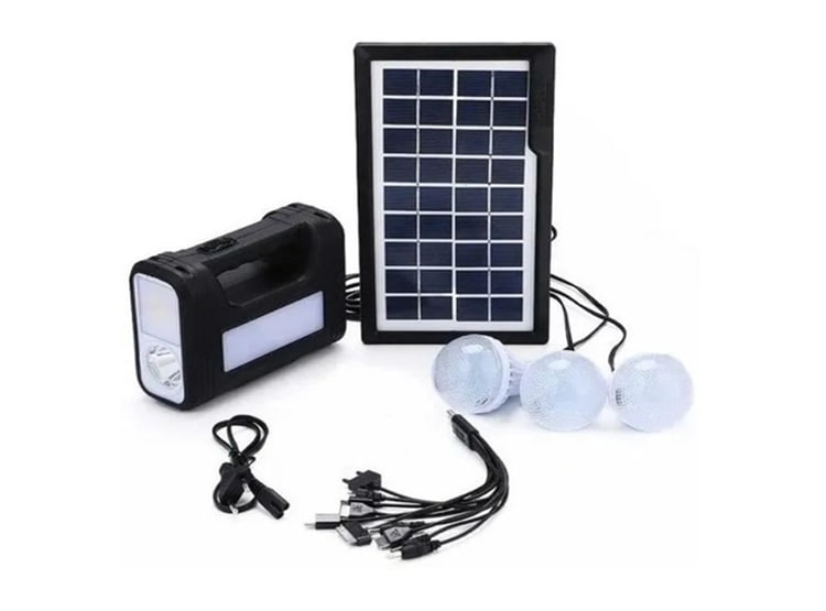 KIT SOLAR EMERGENCIA AMPOLLETAS + LINTERNA (16)2621125