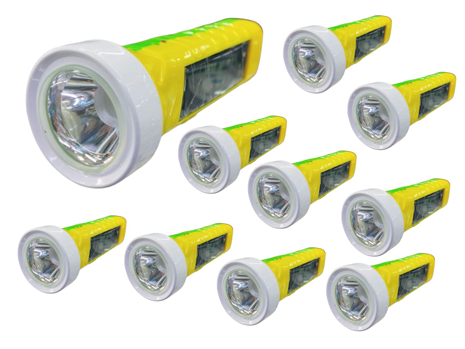 266112-0 PACK 10UNID LINTERNA LED SOLAR Y RECARGABLE LUZ BLANCA 17CM