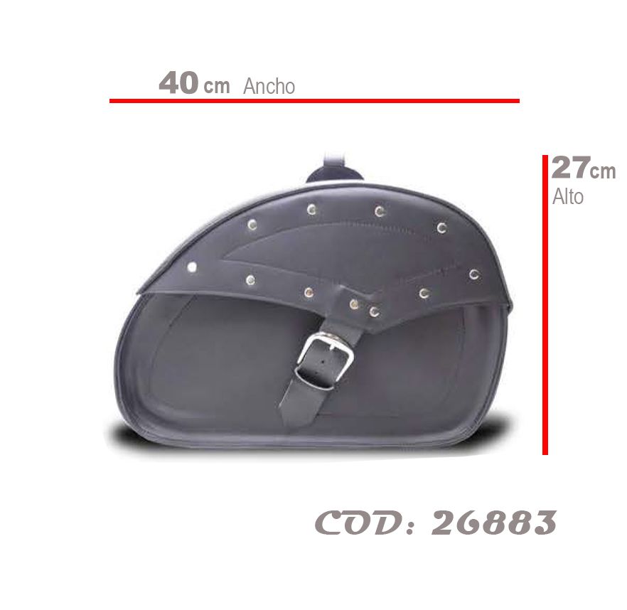 ALFORJAS CUERINA 20 LTS VSTAR TACHA C/PORTA CANDADO