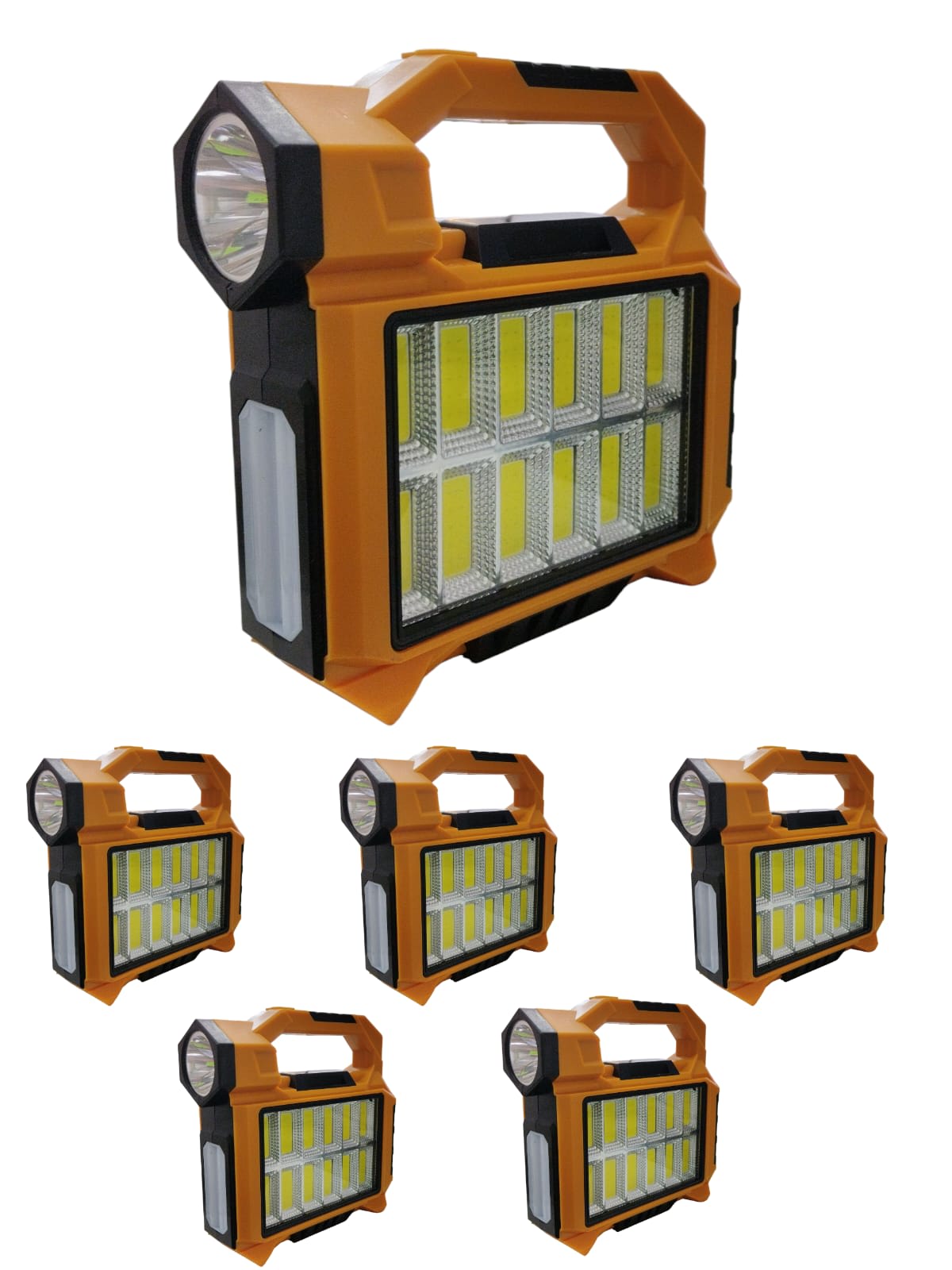 270115-6 PACK 6 UNID LAMPARA SOLAR Y RECARGABLE USB LUZ FRONTAL LATERAL LINTERNA LUZ BLANCA
