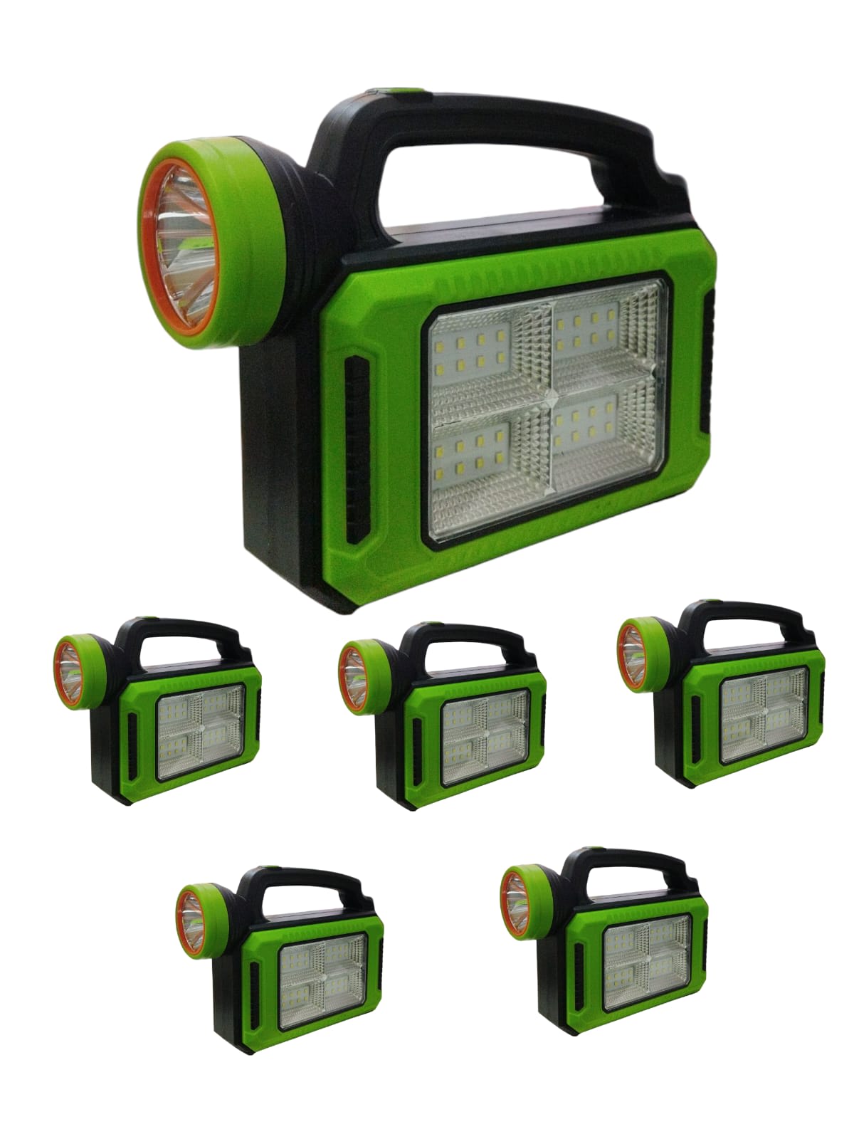 270120-5 PACK 6 UNID LAMPARA SOLAR Y RECARGABLE  LUZ FRONTAR LATERAL LINTERNA LUZ BLANCA FULL BRILLO