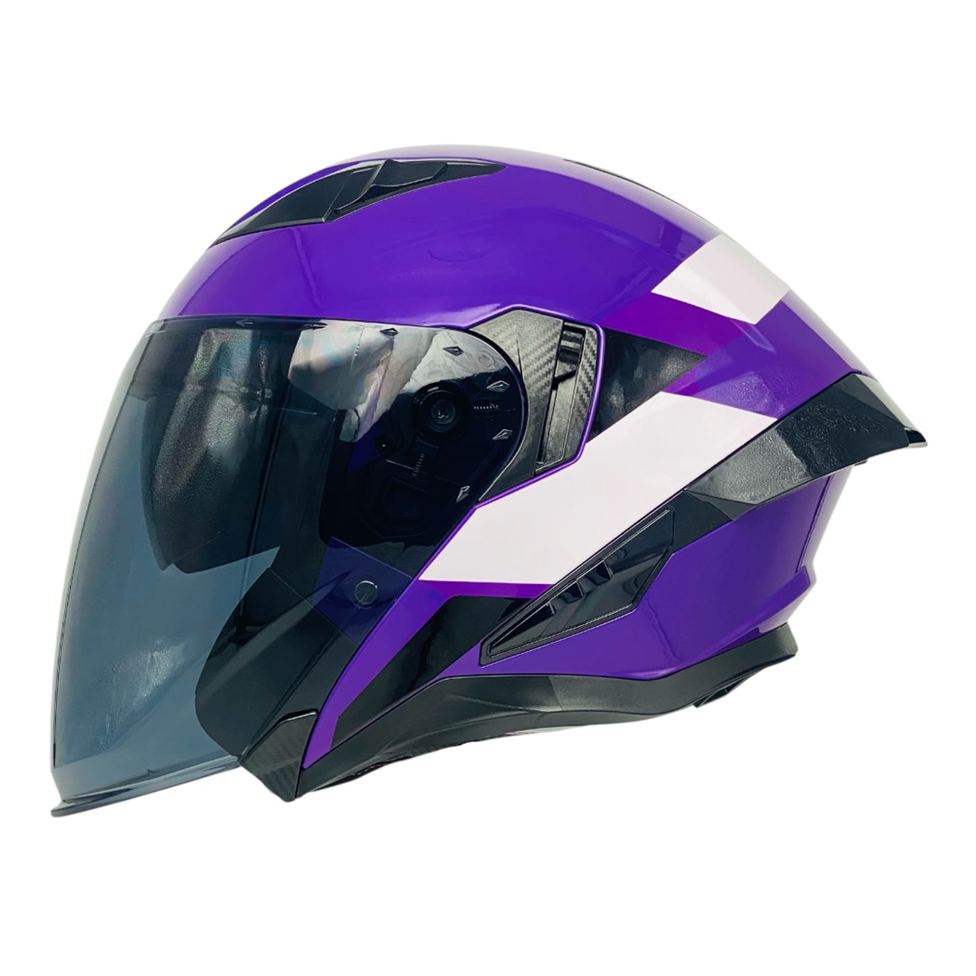 CASCO AREX MR-728 + VISOR CITY FUCSIA BLANCO