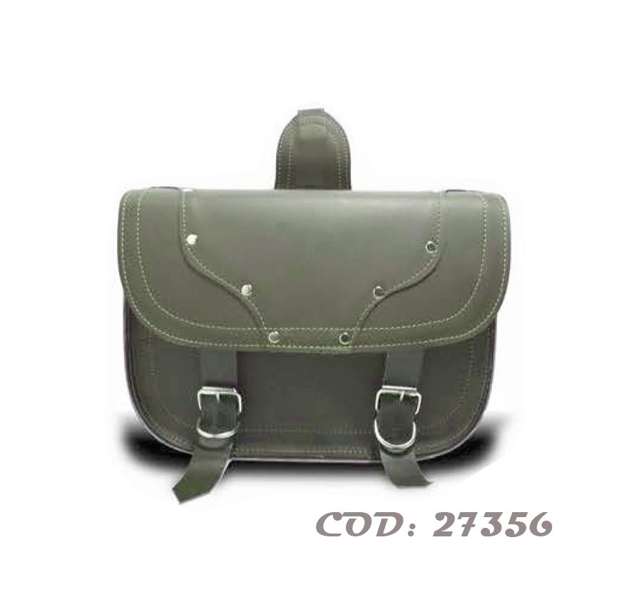 ALFORJA CUERINA 10 LTS T/BOLSON EN PUNTA CAFE