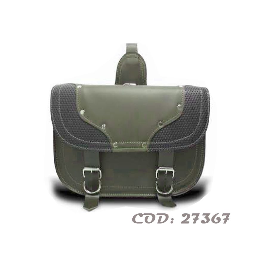 ALFORJA CUERINA 10 LTS T/BOLSON EN PUNTA CAFE/NEGRA