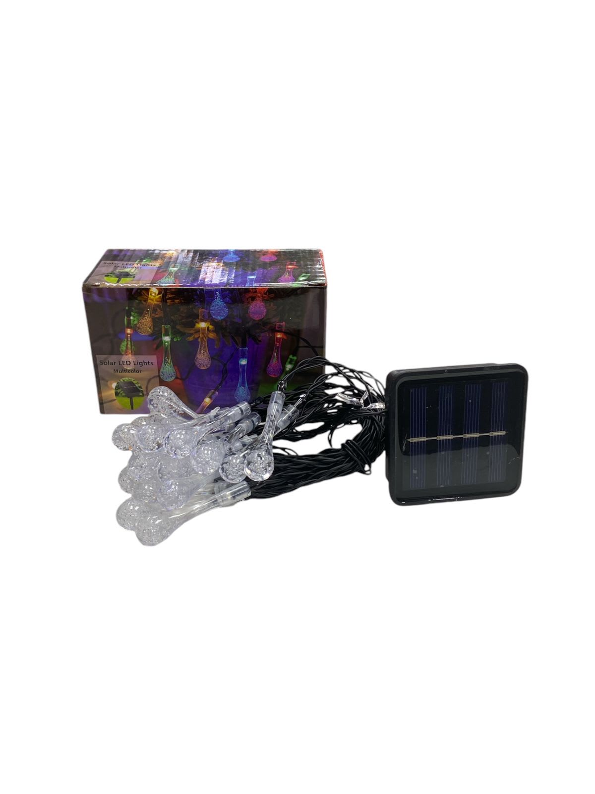 ELEK 122011-5 GUIRNALDA SOLAR GOTA MULTICOLOR Y CALIDA 3M  20LED