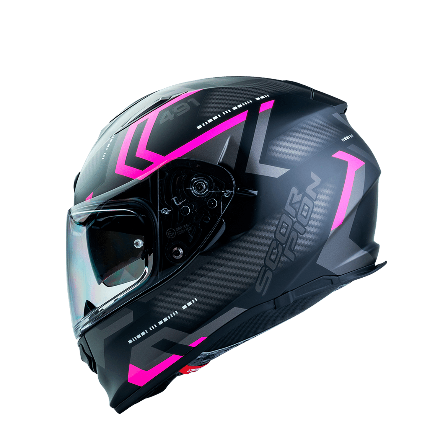 CASCO SCORPION EXO-491 SPIN NEGRO MATE FUCSIA