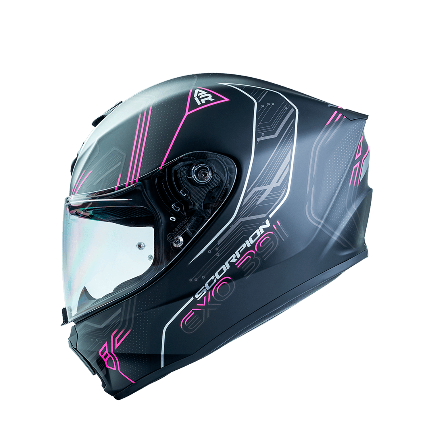 CASCO SCORPION EXO-391 SPADA NEGRO MATE FUCSIA