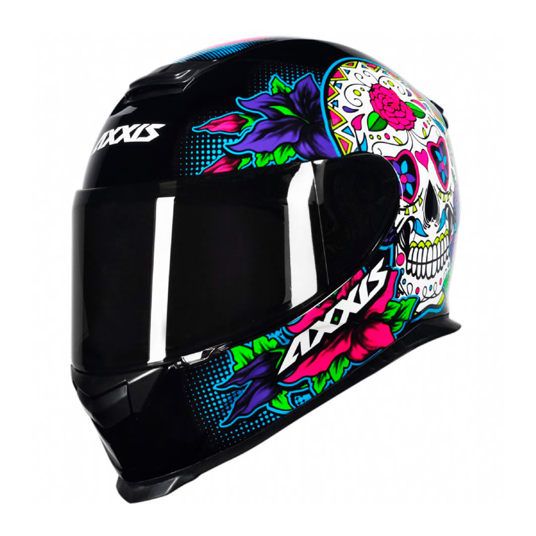 CASCO AXXIS EAGLE SV MEXICAN SKULL A1 NEGRO