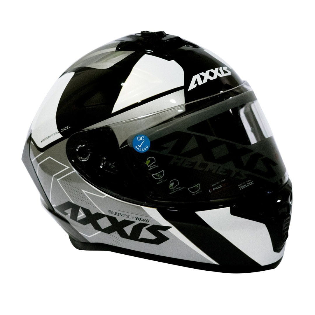 CASCO AXXIS DRAKEN CINZEL A0 BLANCO/PERLA BRILLO