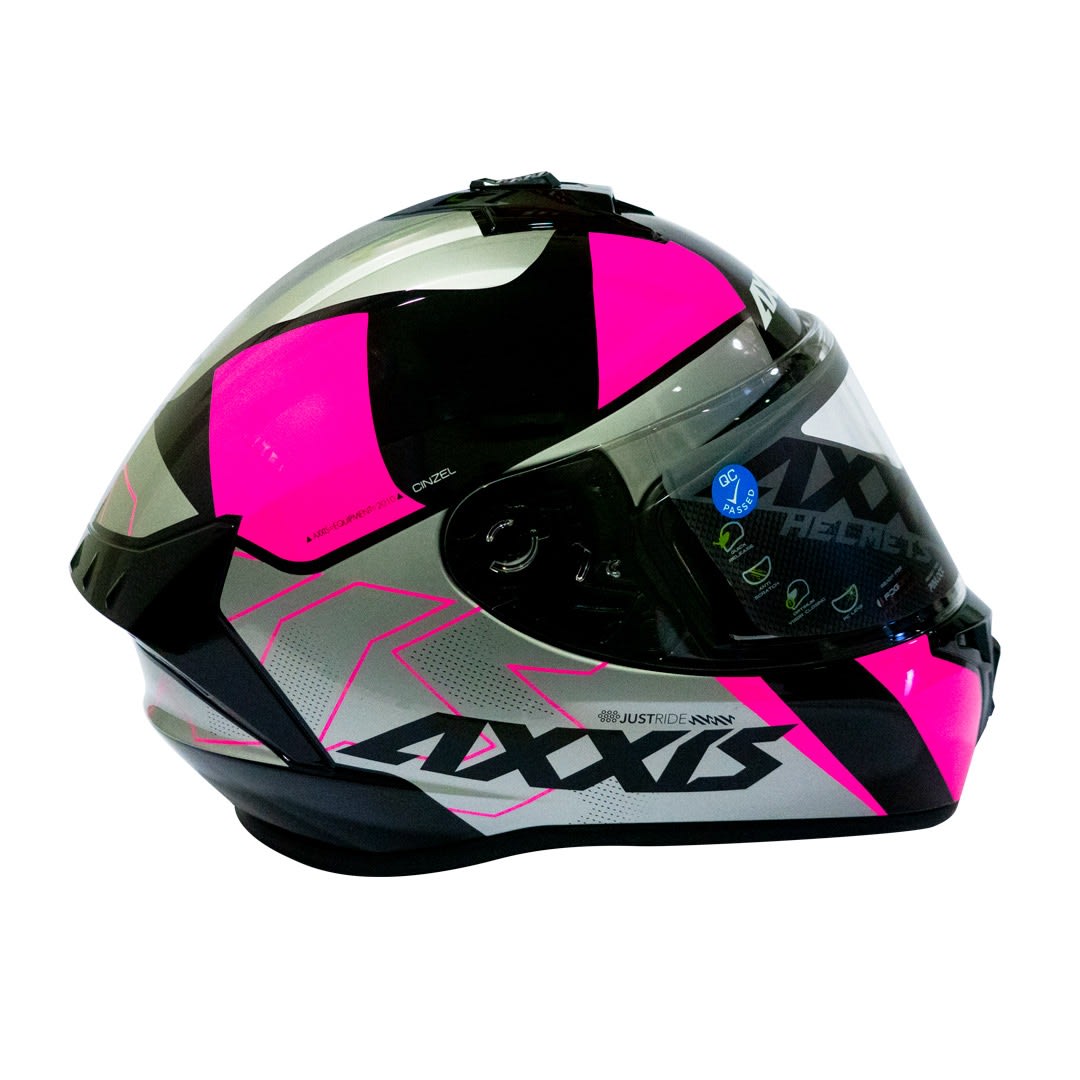 CASCO AXXIS DRAKEN CINZEL A8 ROSA/FLUOR BRILLO