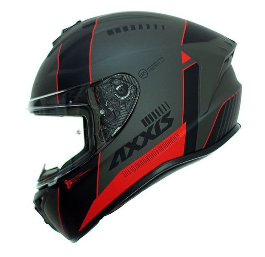 CASCO AXXIS DRAKEN MP4 NEGRO ROJO