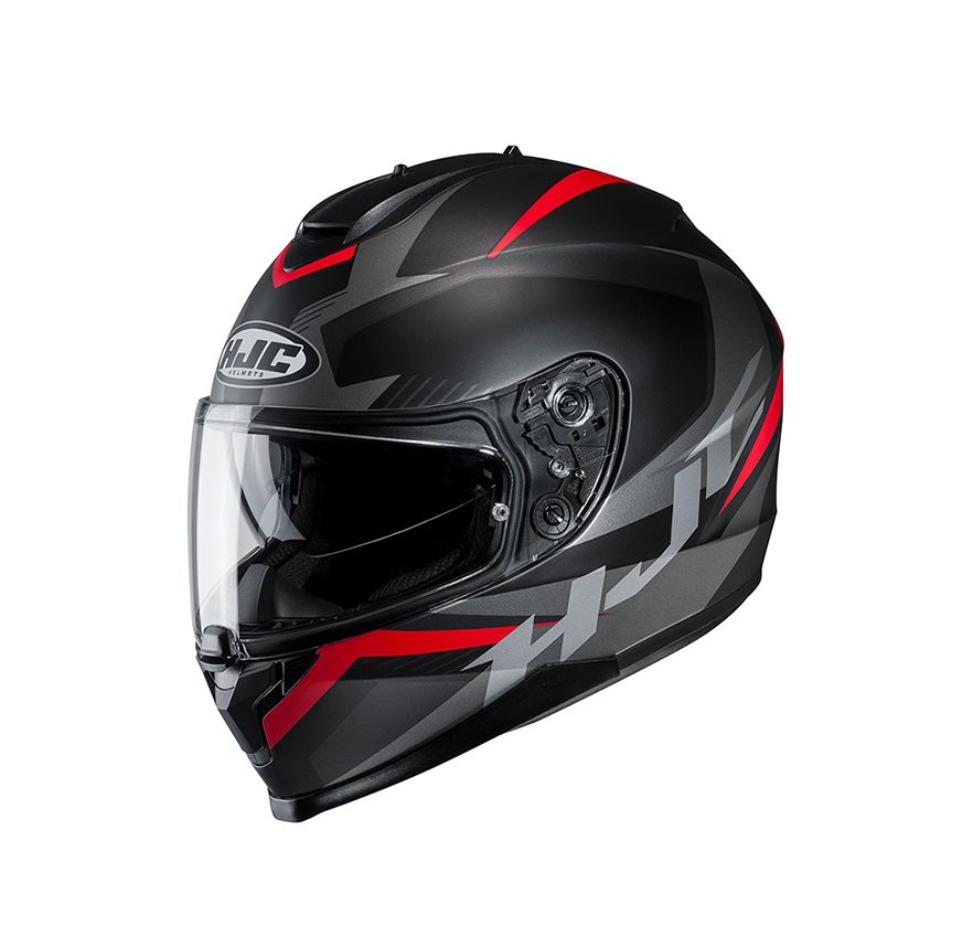 CASCO HJC C70 TROKY NEGRO ROJO