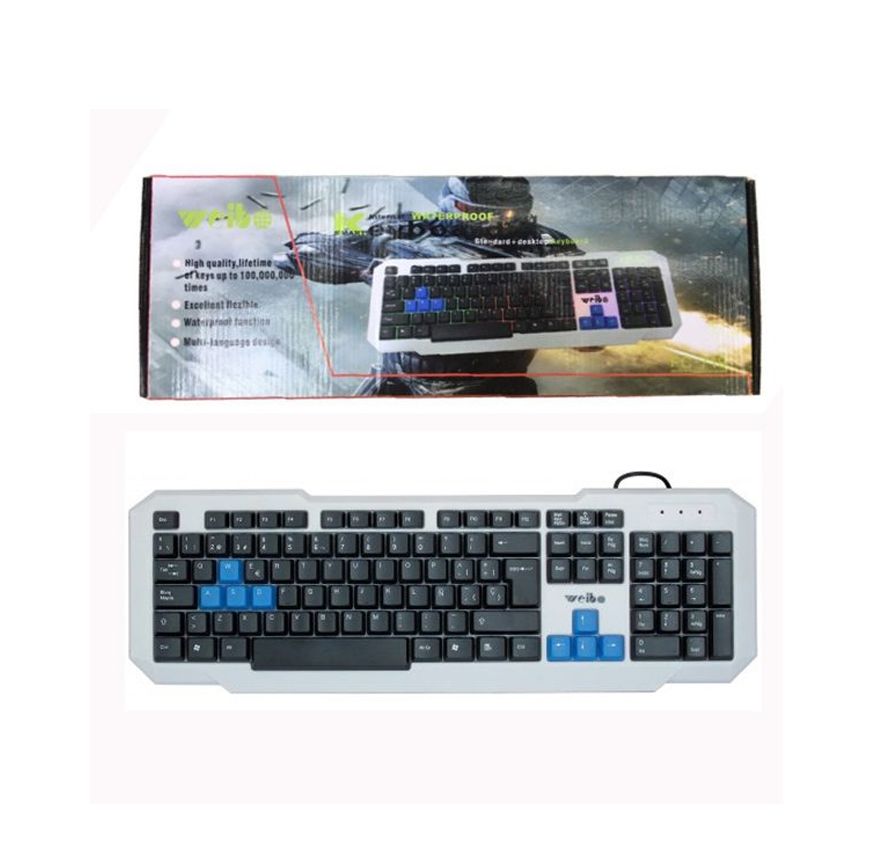 TECLADO PC GAMER WEIBO FC-719 COD.13539 C/LUZ