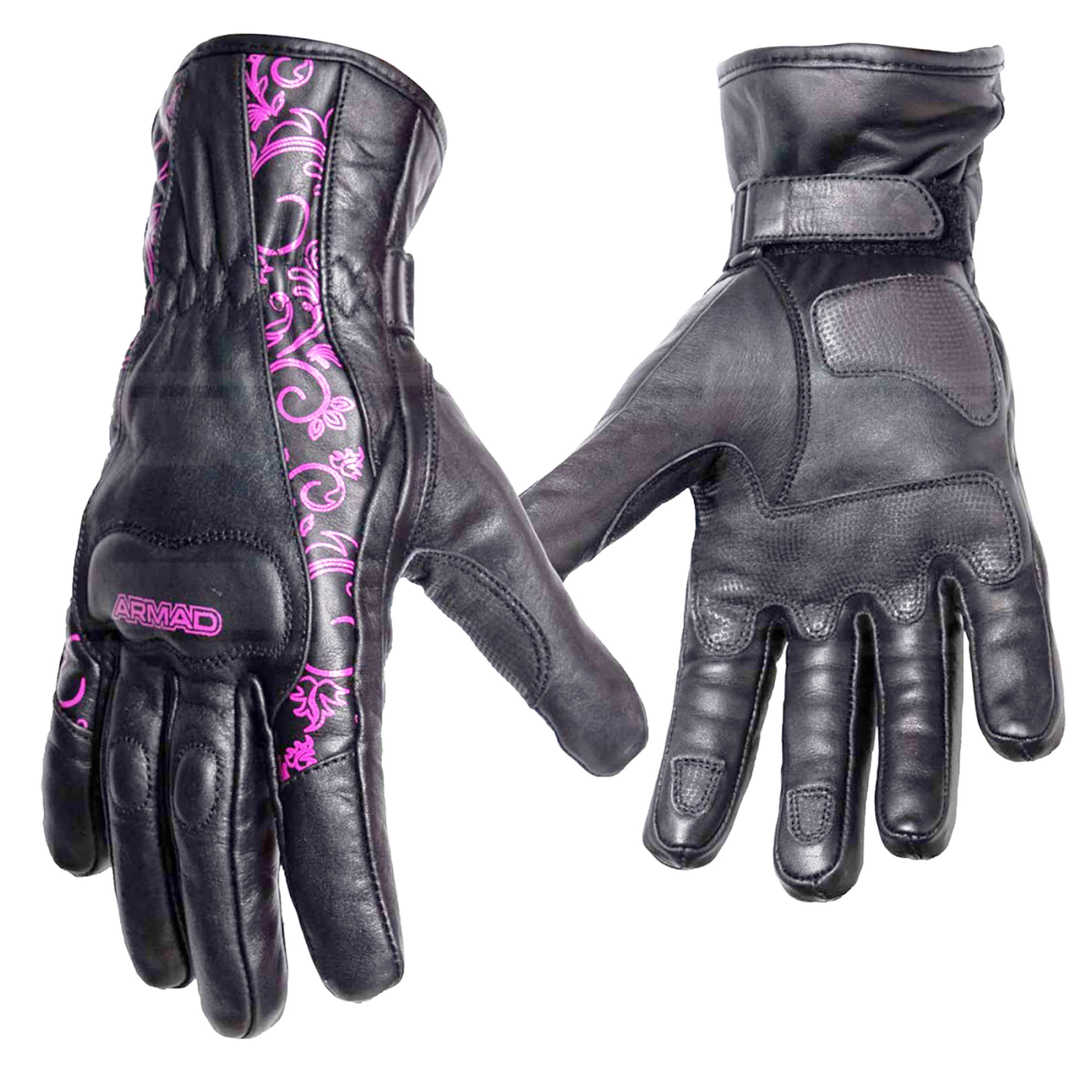 GUANTE CUERO ARMAD BELEN LADY NEGRO ROSA