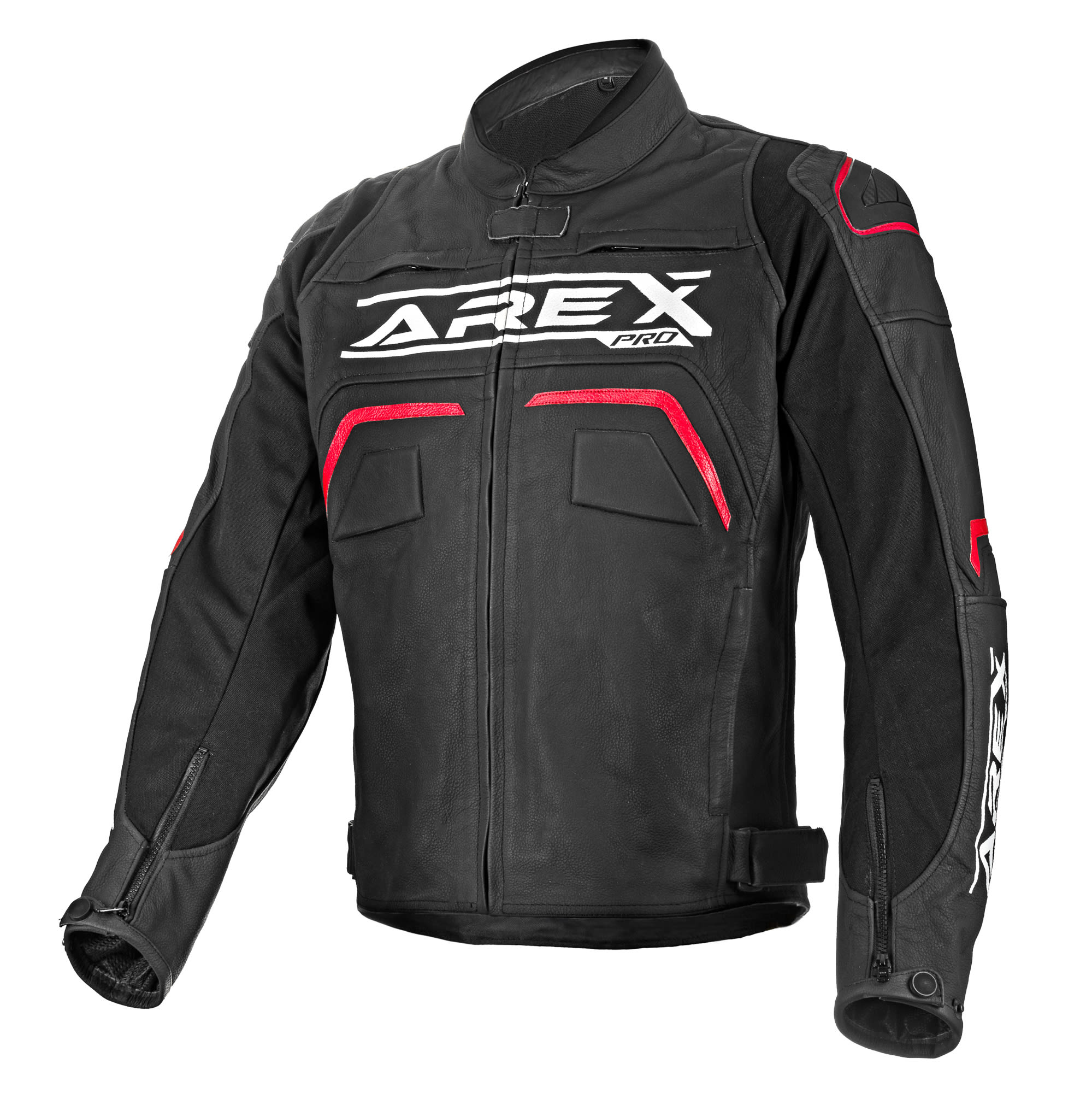 CHAQUETA CUERO AREX XTREME NEGRO/ROJO