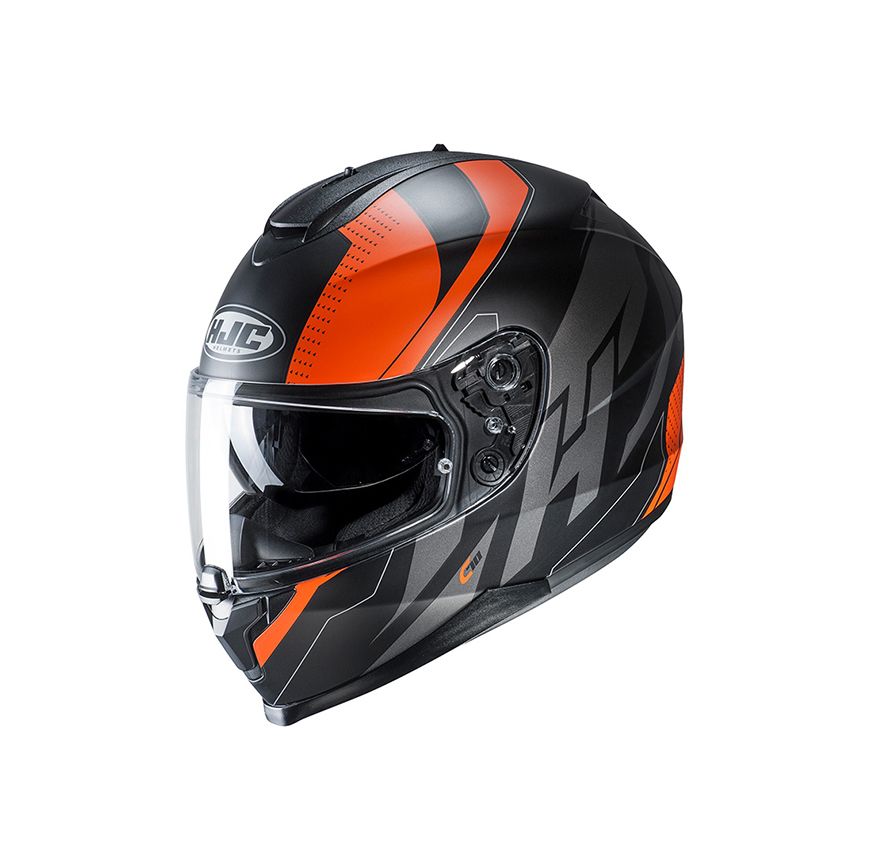 CASCO HJC C70 BOLTAS NEGRO NARANJO